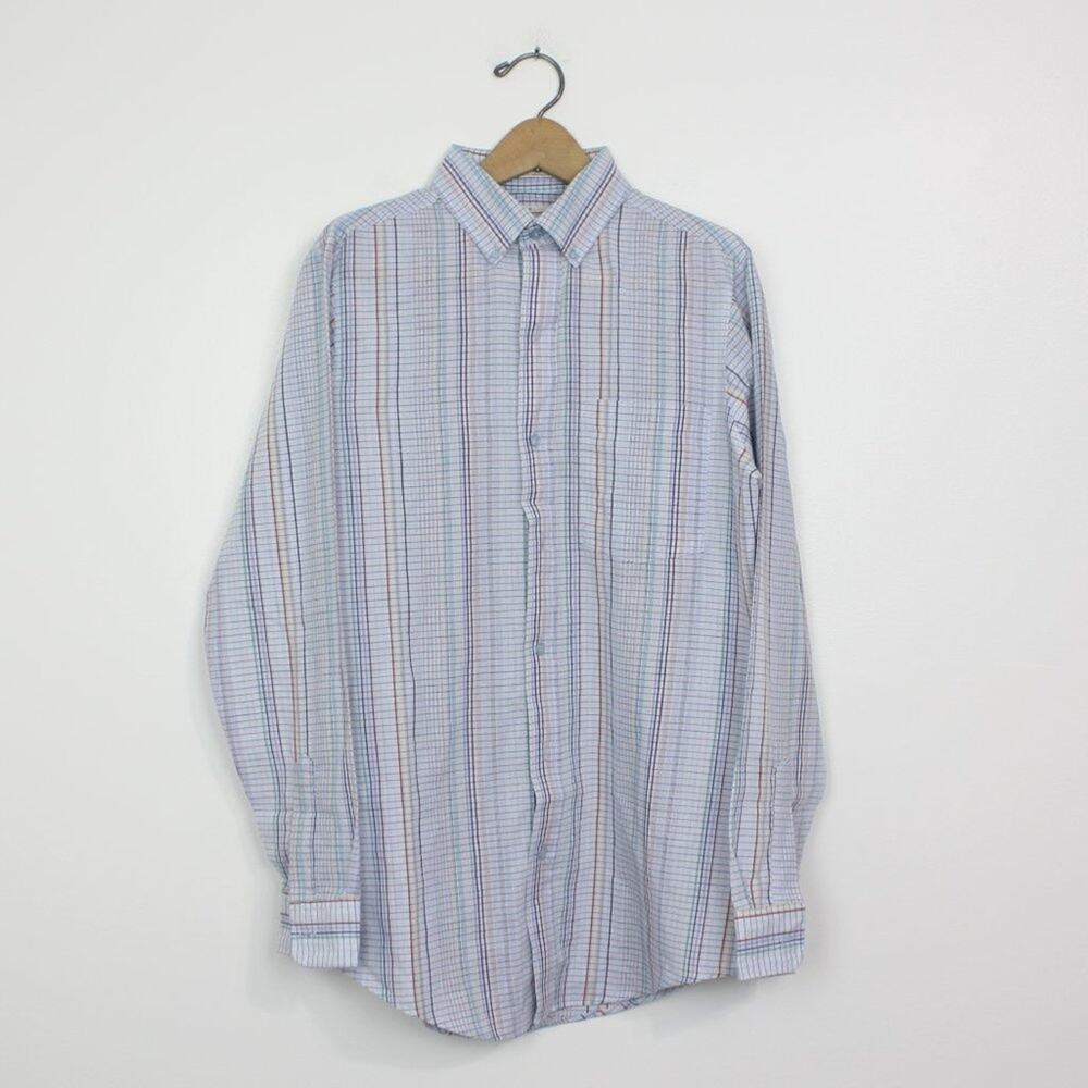 Vintage The Fox Rainbow Stripe Button Down Sz 18